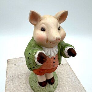 Shafford Mother Goose Vintage Bisque Tumbling Pig Figurines so cute farmhouse Pi